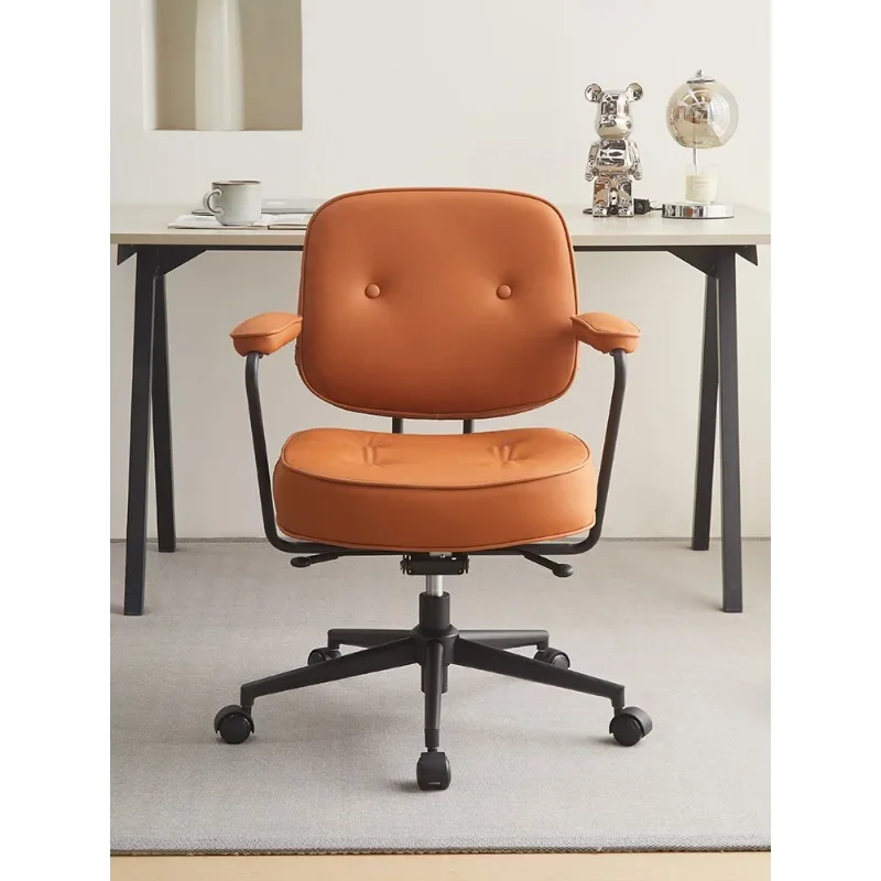 Computer back chair, leather ergonomic comfortable sedentary desk chair