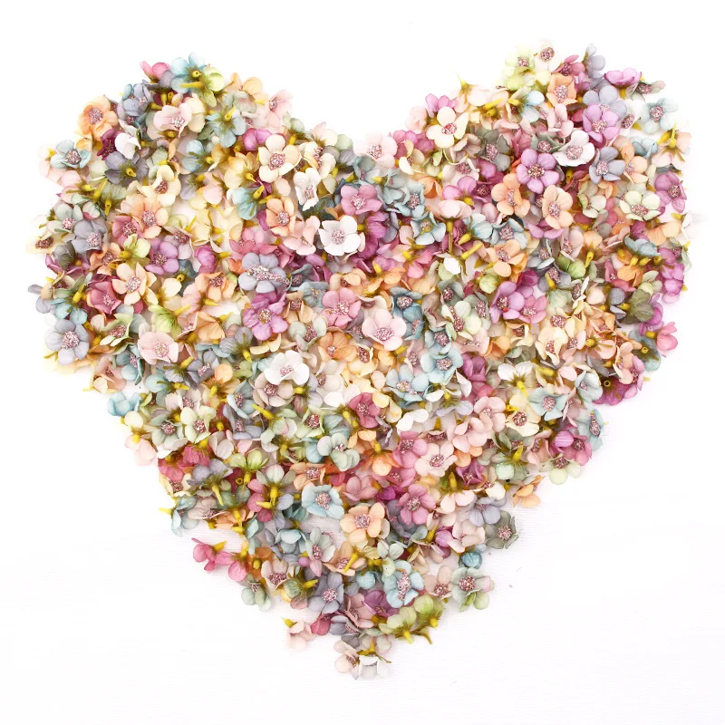 

100Pcs Artificial Flowers, Mini Faux Flower Heads Bulk, Small Fake Flowers for DIY Crafts, Wedding, Party, Crown, Garland, Scrap
