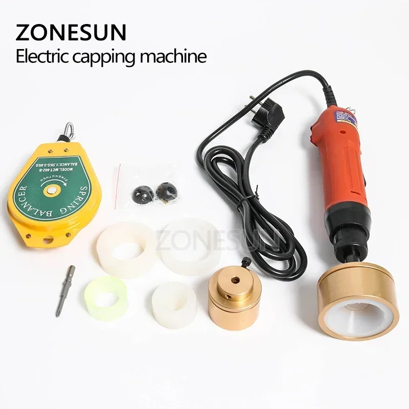 ZONESUN 28-32mm Automatic Electric Capping Machine Plastic Bottle Capper Portable Cap Screwing Machine Electric Sealing Machine