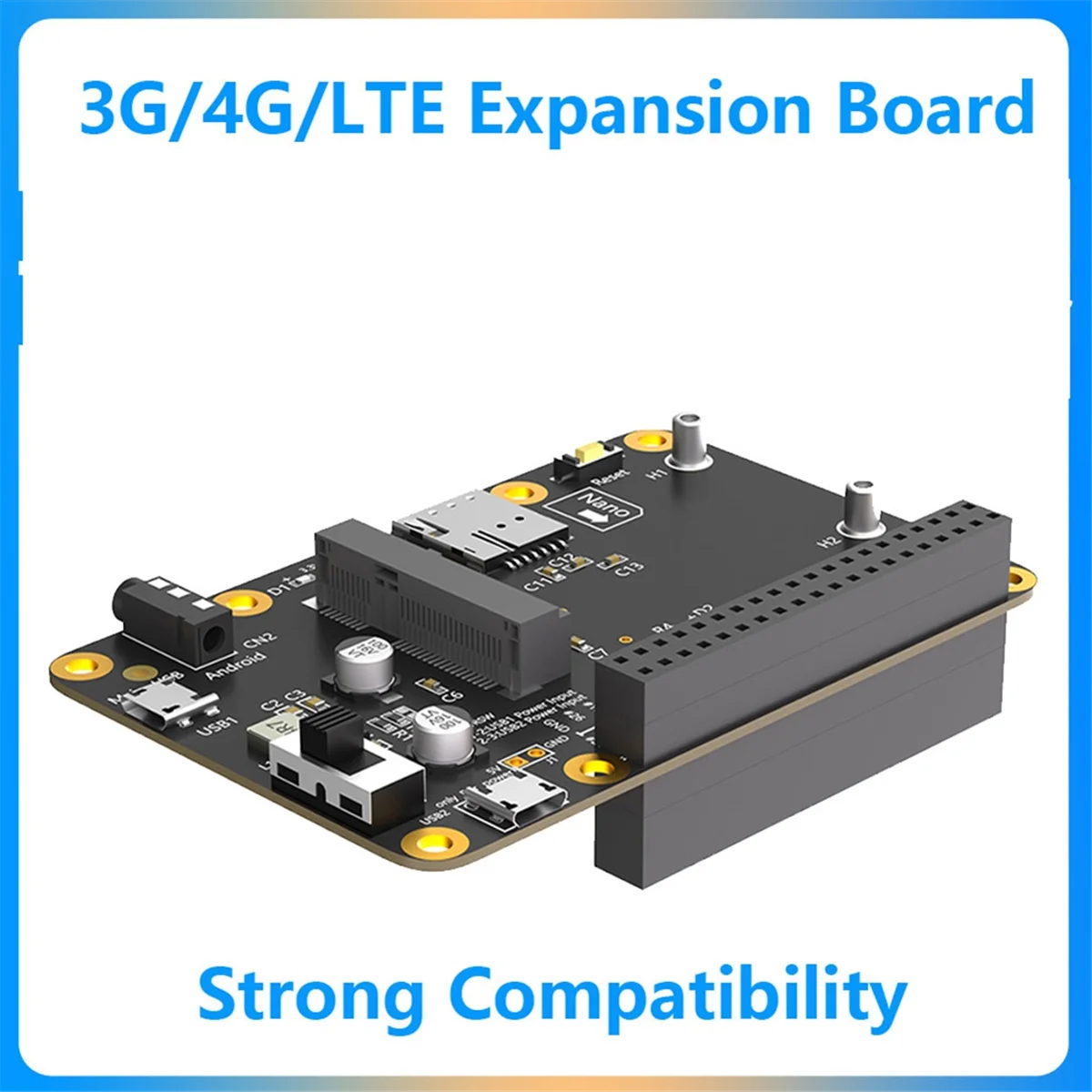 GOB-oUntuk Raspberry Pi 3G/4G/LTE TOPI Modul Ekspansi PCIe Mini 40GPIO untuk Samsung ARTIK /Rock64 /Asus Tinker /Latte