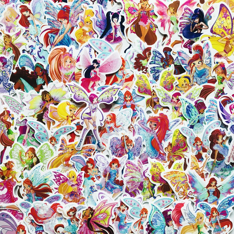 70pcs ‌WINX CLUB Cartoon Stickers Suitcase Water Cup Stationery Car Mobile Phone Laptop Refrigerator Decorative Stickers