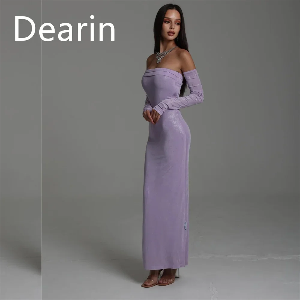 

Customized Saudi Arabia Dearin Strapless Column Ankle Length Skirts Bespoke Occasion Dresses Formal Gown Evening Prom Dress