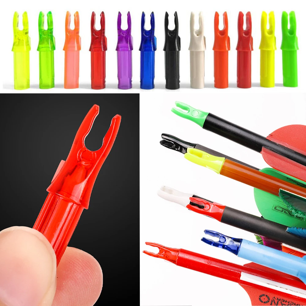 60pcs Arrow Nocks Insert ID6.2mm Arrow Shaft Tails Tips Plastic Archery Hunting Bow Carbon Arrow Shaft DIY Accessory