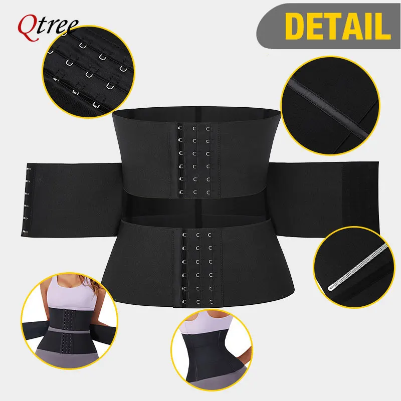 Qtree Upgraded Waist Trainer Snatch Up Tummy Control Shapewear Girdle Abdomen Slim Cincher Compression Belt Workout Body Shaper