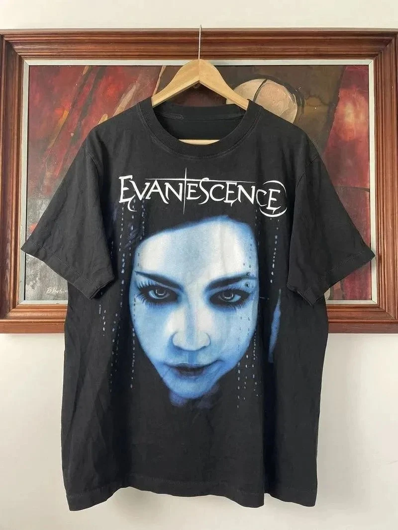 Camiseta unisex de algodón holgada y transpirable de verano para hombre y mujer, estilo vintage de la banda de rock Evanescence 'Fallen'