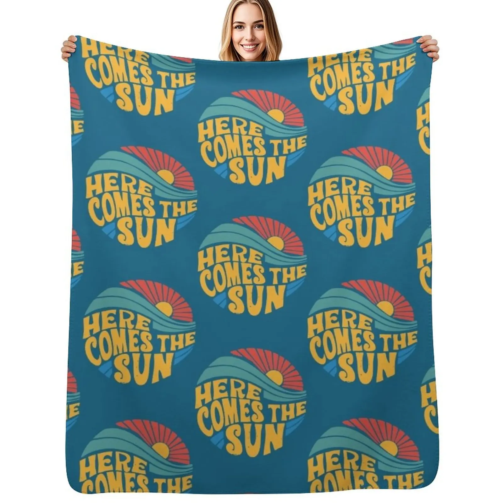 Here Comes the Sun Throw Blanket Warm Cozy Throw Blanket for Living Room Couch