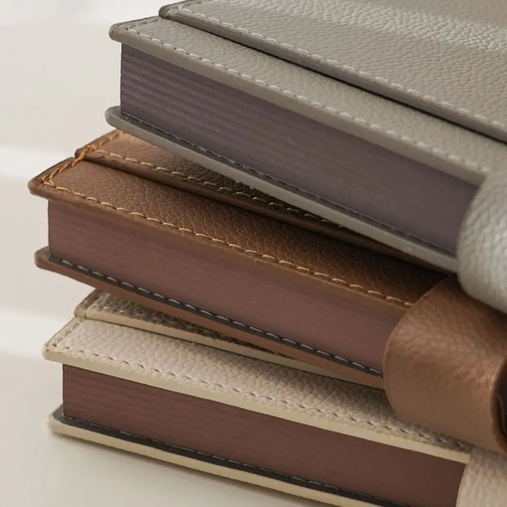 Notepads A5 Diary Notebook Thicken Magnetic Buckle Meeting Notebook PU Leather 200 Pages Daily Planner School