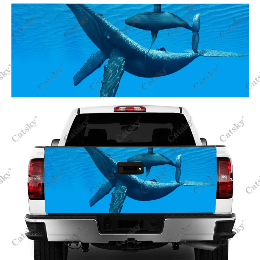 whale Aquatic creatures Car stickers truck rear tail modification painting suitable for truck pain packaging accessories decals