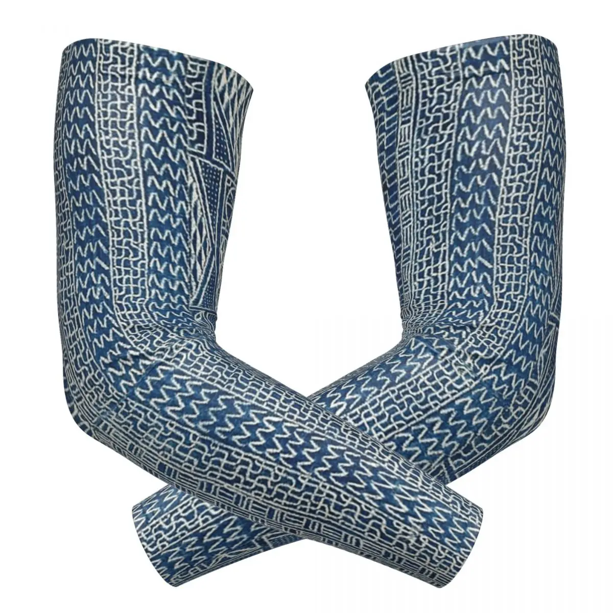 カメルーン西アフリカ産テキスタイル アウトドアアームスリーブ 日焼け止めUVカットカバー 夏用サイクリングタトゥースリーブ