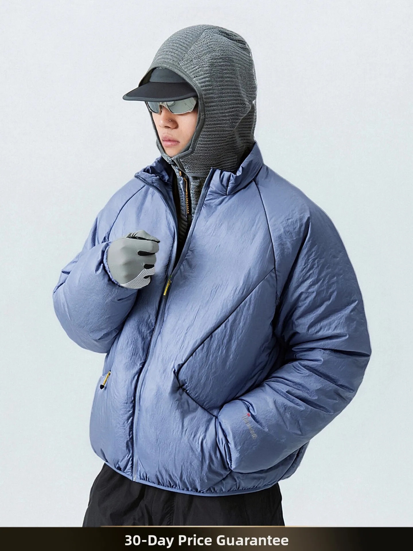 

American Sle Windproof Cotton Jaet Men's Winter Warm Pure Color Stand Collar Sports Coat Casual Loose Fit Youth Faion