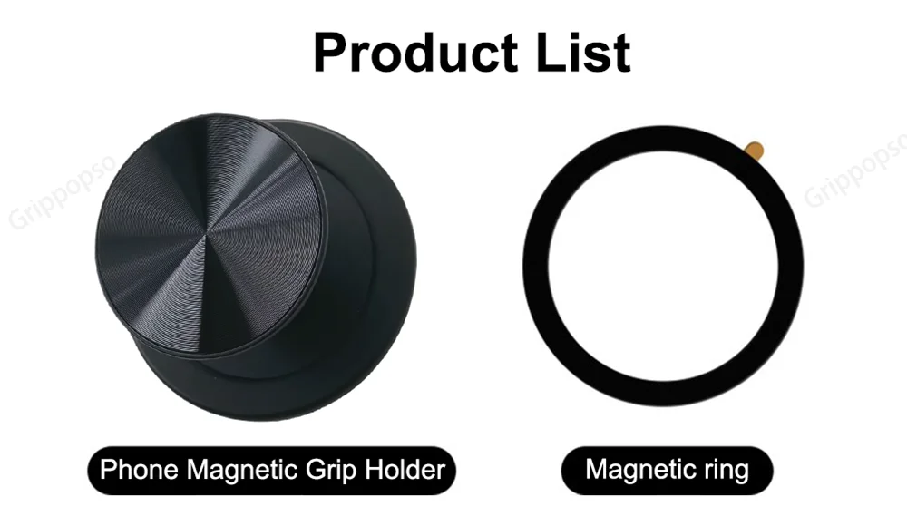 Grippopso Magnetischer, zusammenklappbarer Handy-Griff für Samsung, Halter, Sockel, Tasche für iPhone 52, magnetisch, sicher, Ring, Finger, erweiterbar – Detail 1