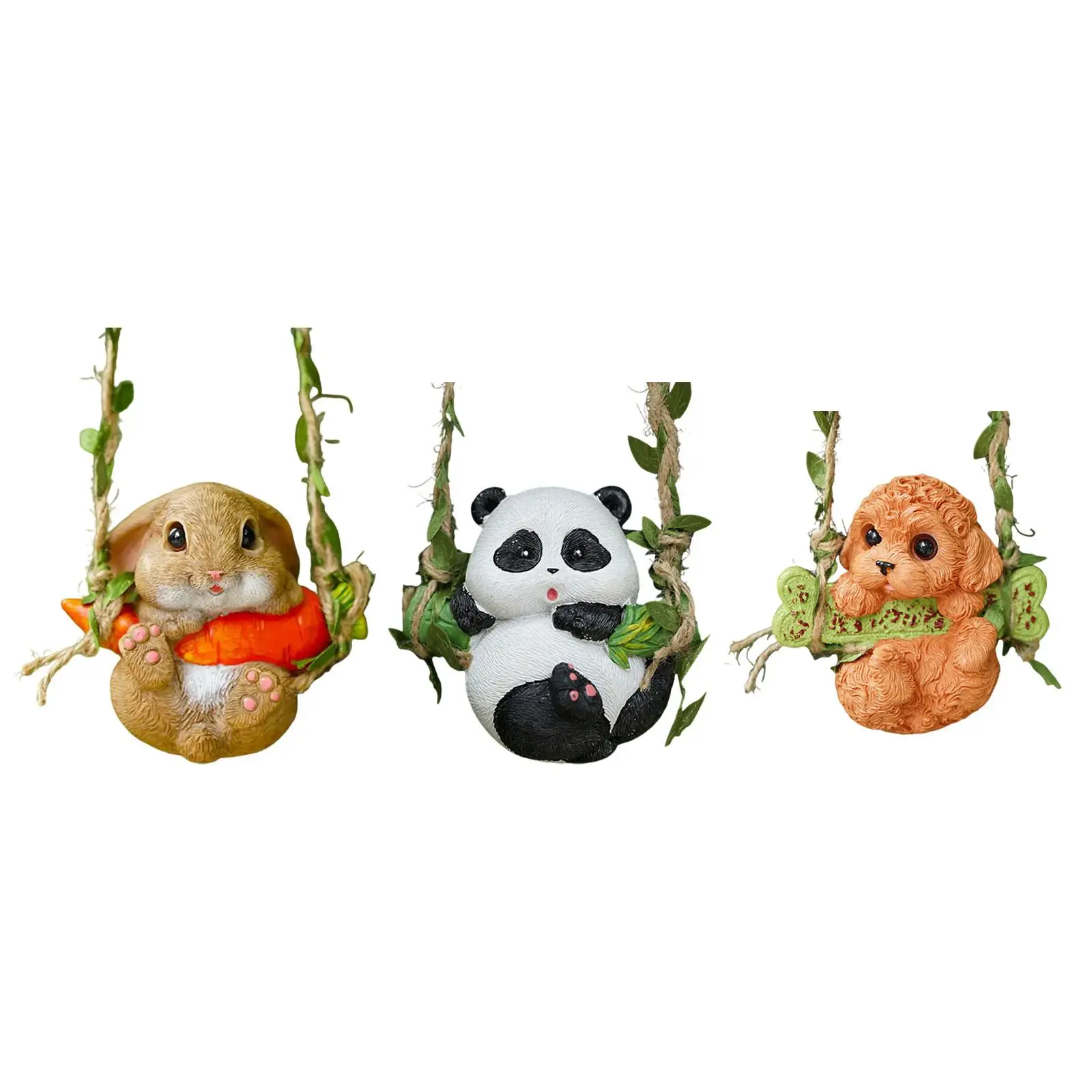 Resin Animal Figurine Weatherproof Garden Fairy Ornament for Outdoor Porch Fence Trees Housewarming Decoration