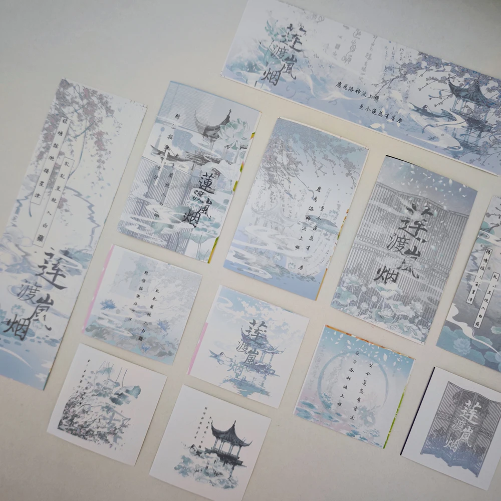 

60pcs Creative Sticker Set-GreyBlue scenery Design-DIY packaging decorating Photo Card Sticker Gift Packaging Decorative Sticker