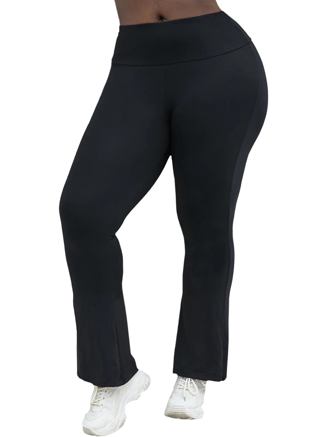 

5 Pack Plus Size Women's Super Soft High Waisted Flare Pants, Leggings Tummy Control Soft Bootleg Bell Bottoms Running