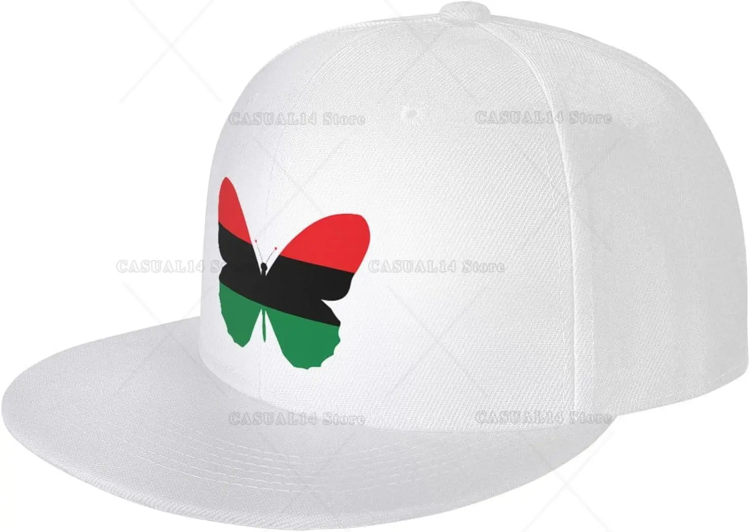 Black African American Afrocentric Funny Flat Bill Hat Adjustable Baseball Cap for Men Women