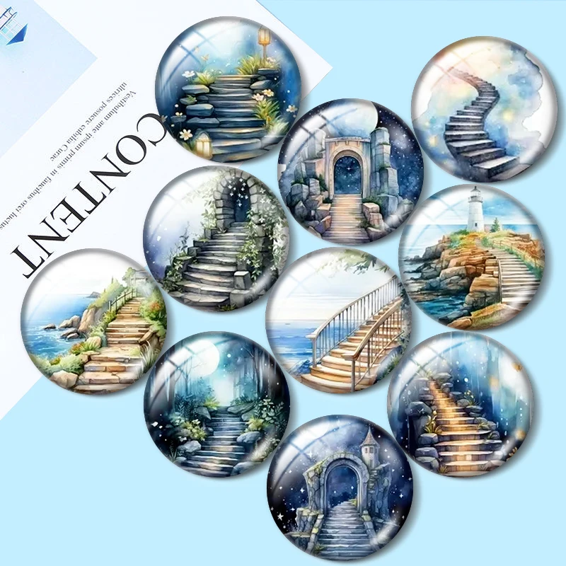 Dreamy Night  12/18/20/25mm glass cabochon  bracelet pendant rings for jewelry demo earrings back Making findings