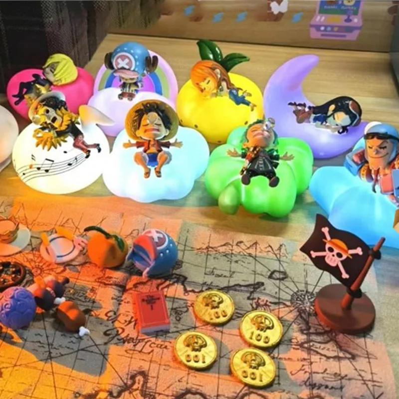 

Загадочная коробка, One Piece глухая коробка Night светильник Luffy Zoro игрушки Санджи и нами Chopper, аниме фигурка Caja Ciega, серия сладких снов, декоративная игрушка