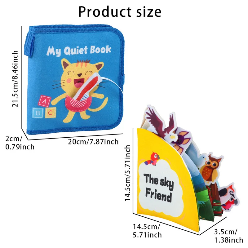 Infant Tear-Resistant Crinkle Cloth Book With Bite-Safe Textures - Early Learning Sensory Toy For 0-12 Months