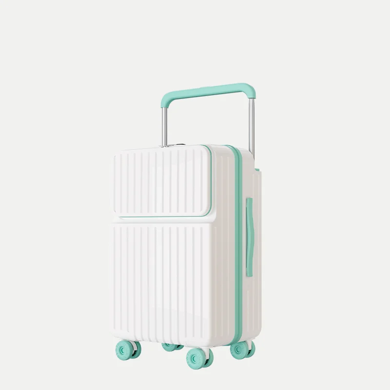 Durable Travel Suitcase Women's 20 Inch Carry-On Bag with Wide Pull Rod Hard Lightweight Rock Fashion Rolling Luggage image 3