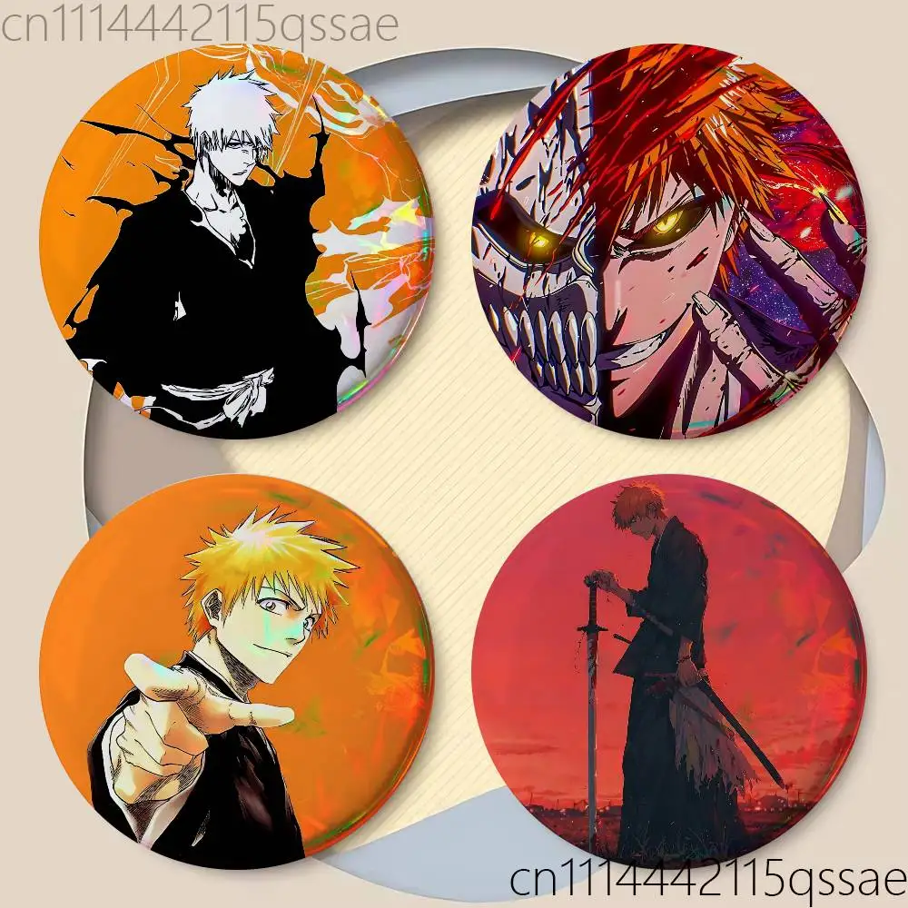 Anime K-Kurosaki Ichigo 25/32/44/58/75mm Badges Button Round Creative Pin Brooch Badge Bag Decor Accessories