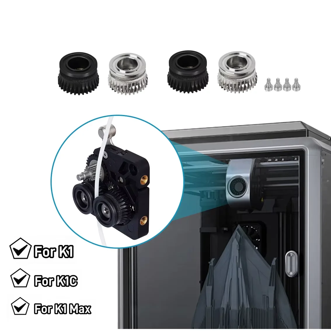 

Высококачественный редуктор привода экструдера для Creality K1, K1C, K1Max, шестерни привода филамента для 3D-принтеров серии K1