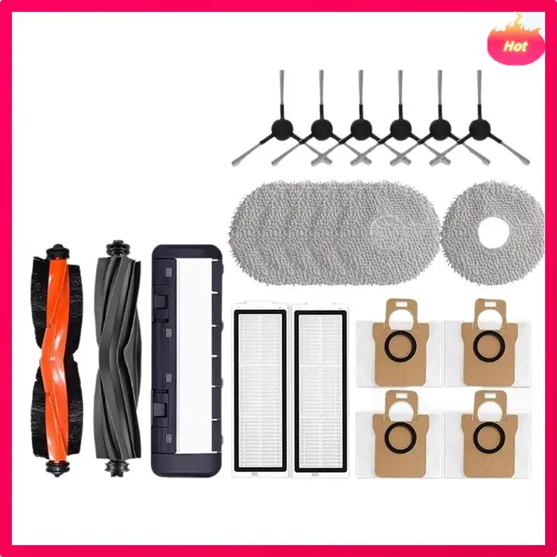 Ad-para xiaomi robô vácuo x20 pro/d102gl peças principal escova lateral filtro hepa mop pano saco de pó