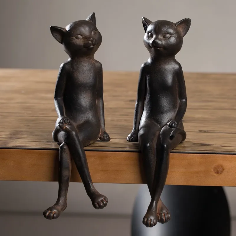 

Creative Decoration Home Ornament Living Room Desktop Couple Cat Room Ornament Decorative Ornaments