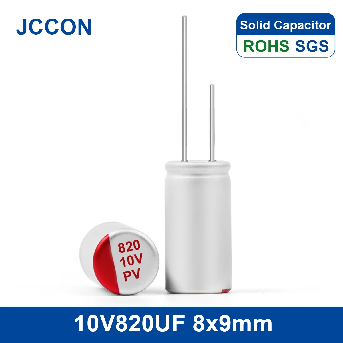 

20Pcs JCCON DIP Solid Electrolytic Capacitor 10V820UF 8x9 DIY Graphics Card Motherboard Oiginal