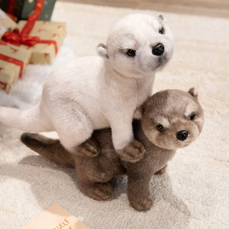 1pc 38CM Three Colours Otters Plush Toys Soft Stuffed Cartoon Animal Doll Simulated Eurasian Otter Pillow Toys