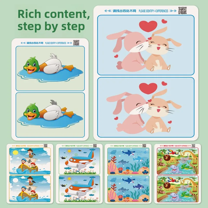 Teaching Resources Equipment Reusable Writing Cards To Draw Identifying Differences Kids Educational Toys Supplies