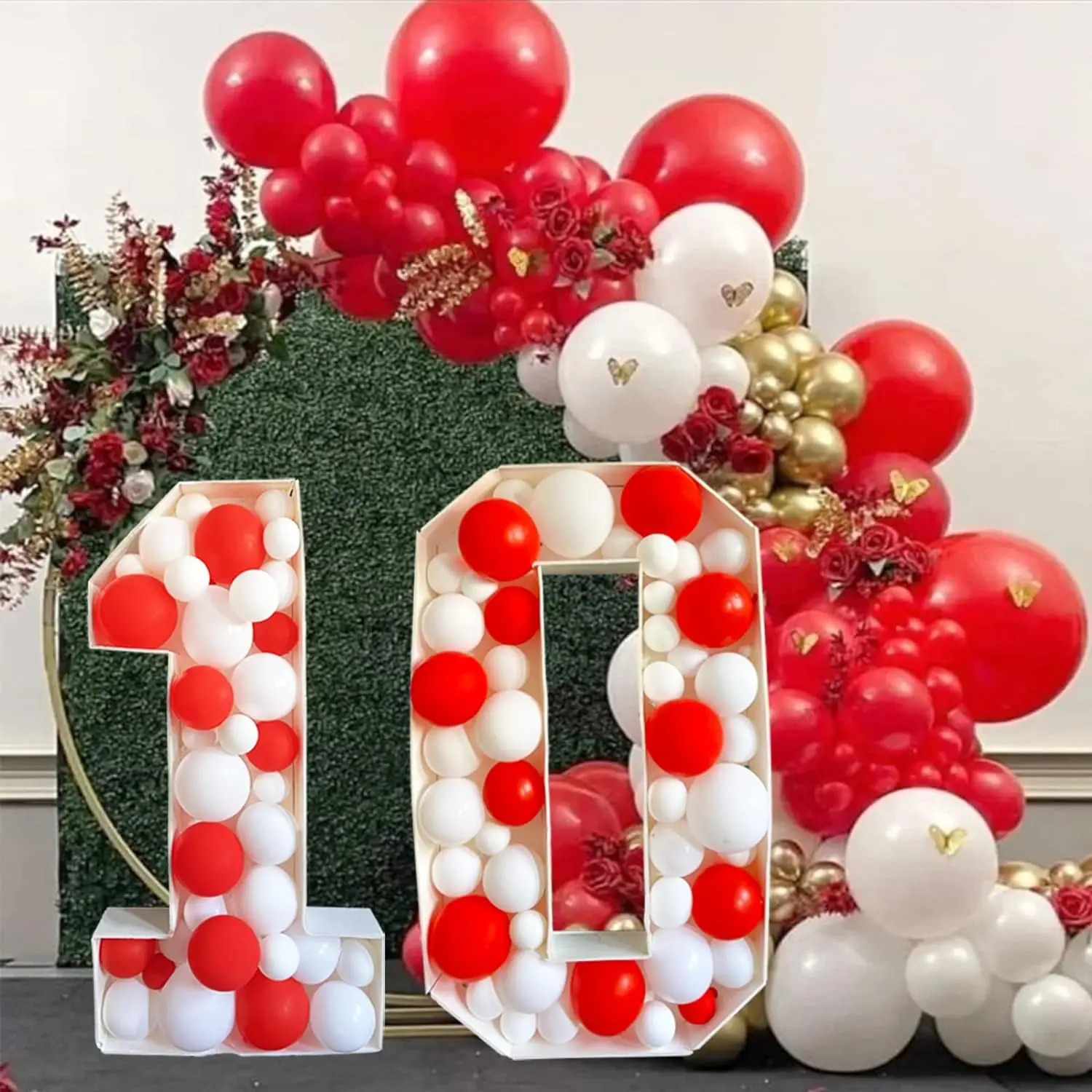 1pc 120 cm Balloon Marquee Frame KT Board 3D Filled Balloon Number 1Mosaic Frame Suitable For Birthday Party Anniversary Decor