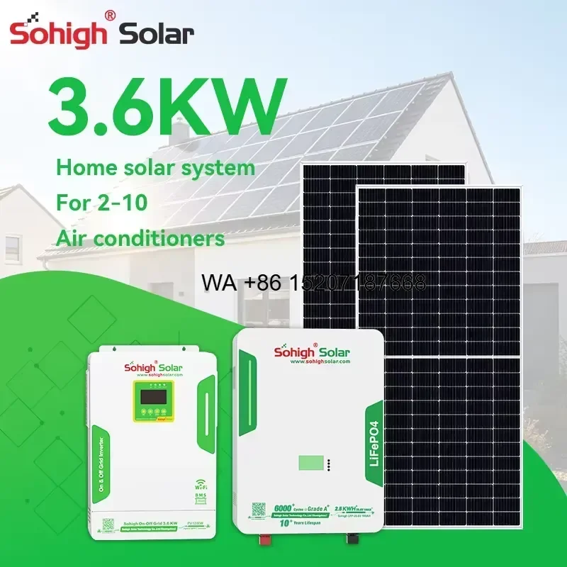 Wmwmnu for Sohigh Solar Hybrid Energy System for Home 3KW 3.6KW 5KW 10KW Off Grid PV Power Storage Full Set