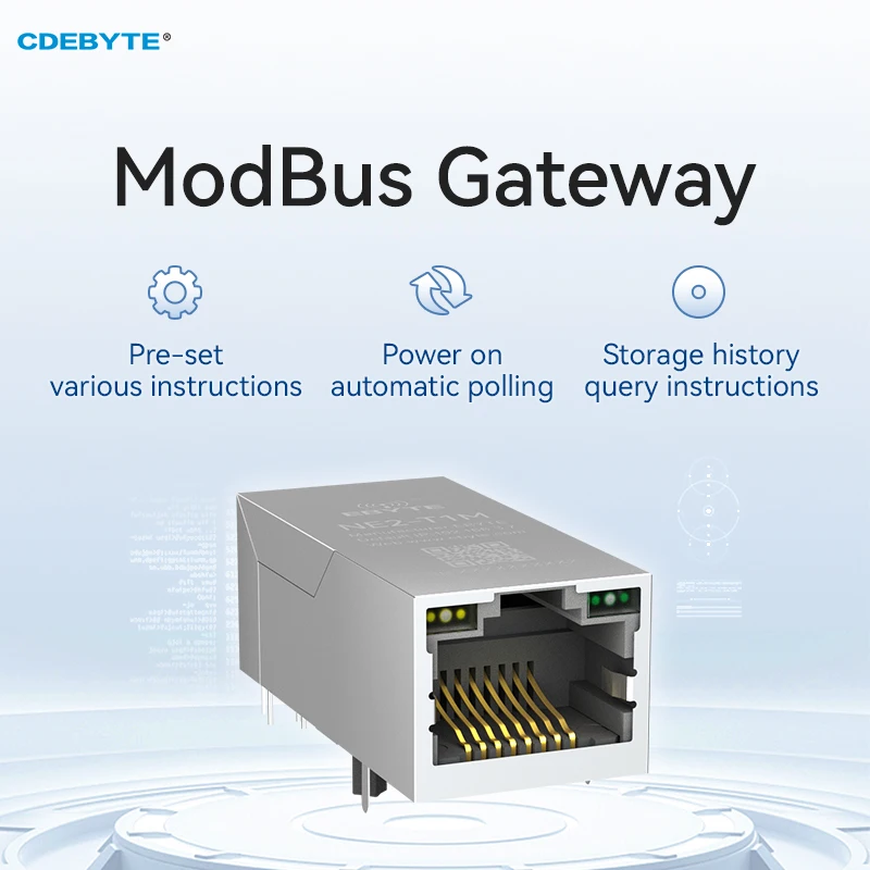 Ethernet Super Netword Port TTL Serial to RJ45 CDEBYTE NE2-T1M 2 Socket Small Size Bulid in PHY Fit PCB Board Modbus TCP to RTU