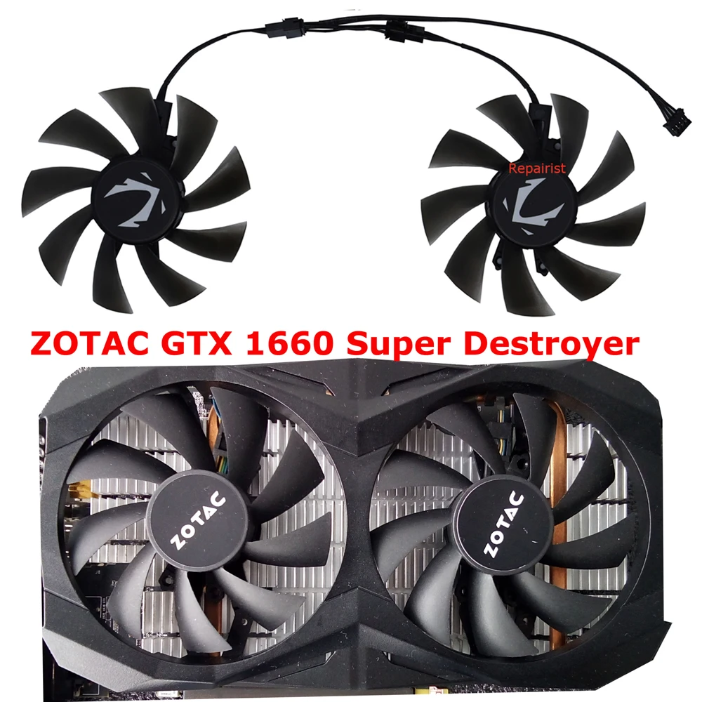 

2Pcs/Set 4Pin 85MM,GA92S2H,Graphics Cards Fan,VGA Cooler,For ZOTAC GTX 1660 Super Destroyer,For 51Risc RTX2060 Super