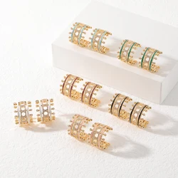 Women Fashion Stud Earring Arabian style Zircon Hollow Out Colorful Dripping Oil Design Luxury Wedding Praty Jewelry Earrings