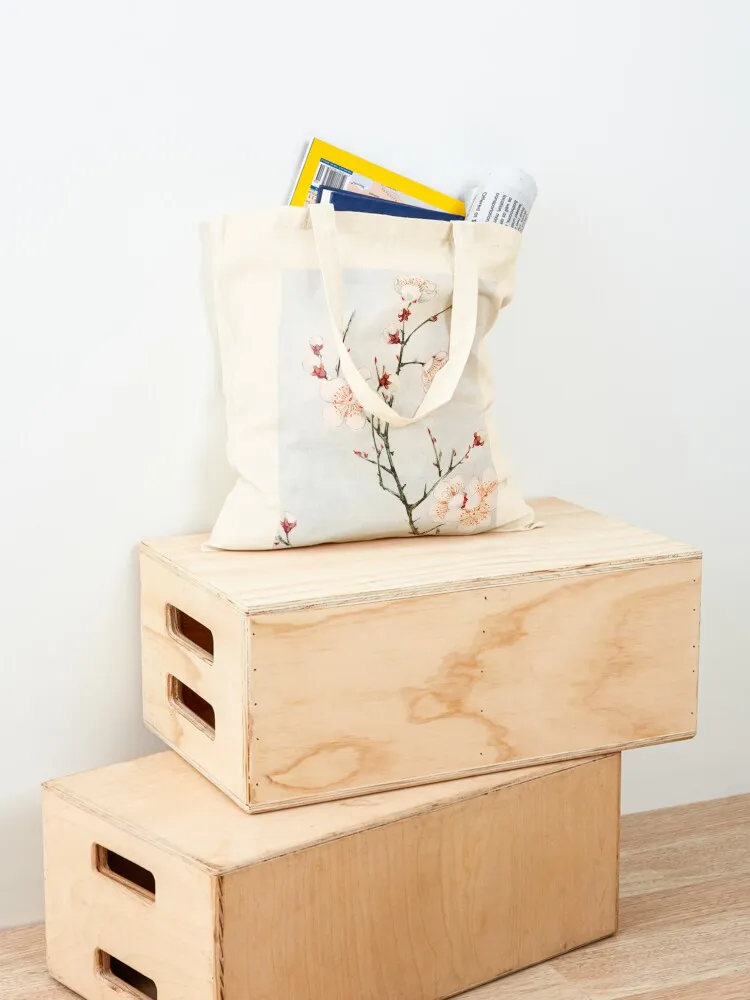 فروع البرقوق مع الأزهار خلال 1870a؟ ?1880 بواسطة ميجاتا موريكاجا. حمل حقيبة حقيبة نسائية حقيبة تسوق نسائية