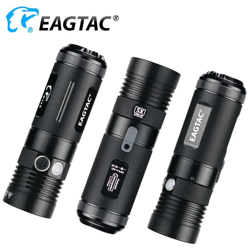 EAGTAC SX30L3-R LED Flashlight XHP70.2 4850 Lumens Compact Torch Five Outputs Buit in Rechargeable 18650 Battery Pack