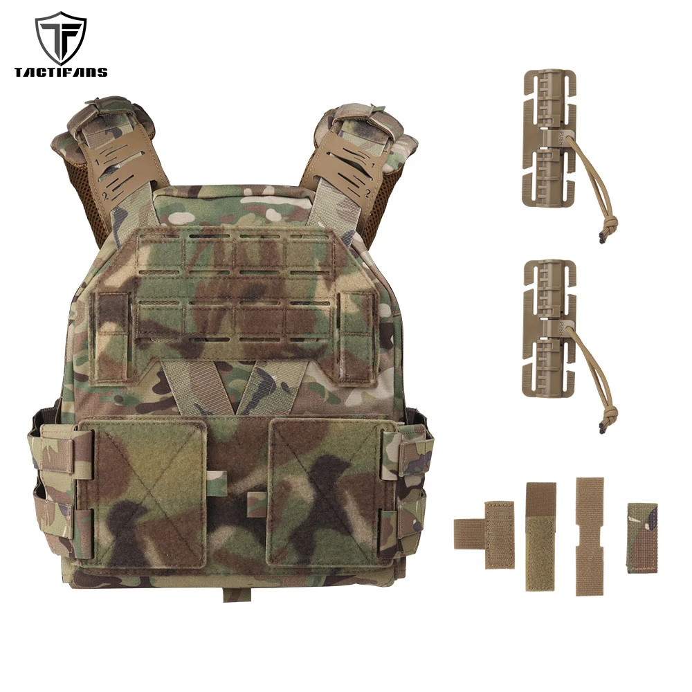 

Low Profile KZ Tactical Plate Carrier Padded Shoulder Strap Quick Release Cummerbund Buckle Paintball Airsoft Hunting Vest