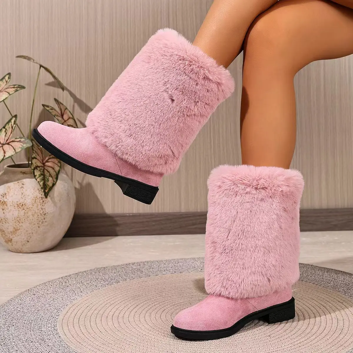 Women Boots Casual Fashion Thick  Short Plush Snow Boots 2025 Winter New Comfortable Designer Shoes Women Zapatos De Mujer