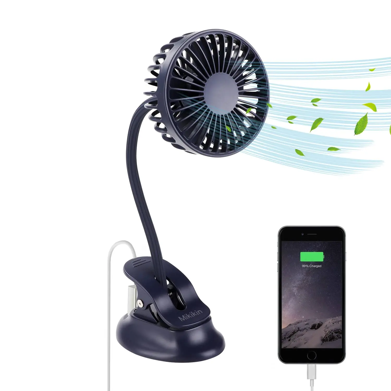 

Clamp On Small Mini Fan Portable Usb Battery Powered Rechargeable Quiet Desk/Stroller Fan Flexible Neck Perfect For Bed Office