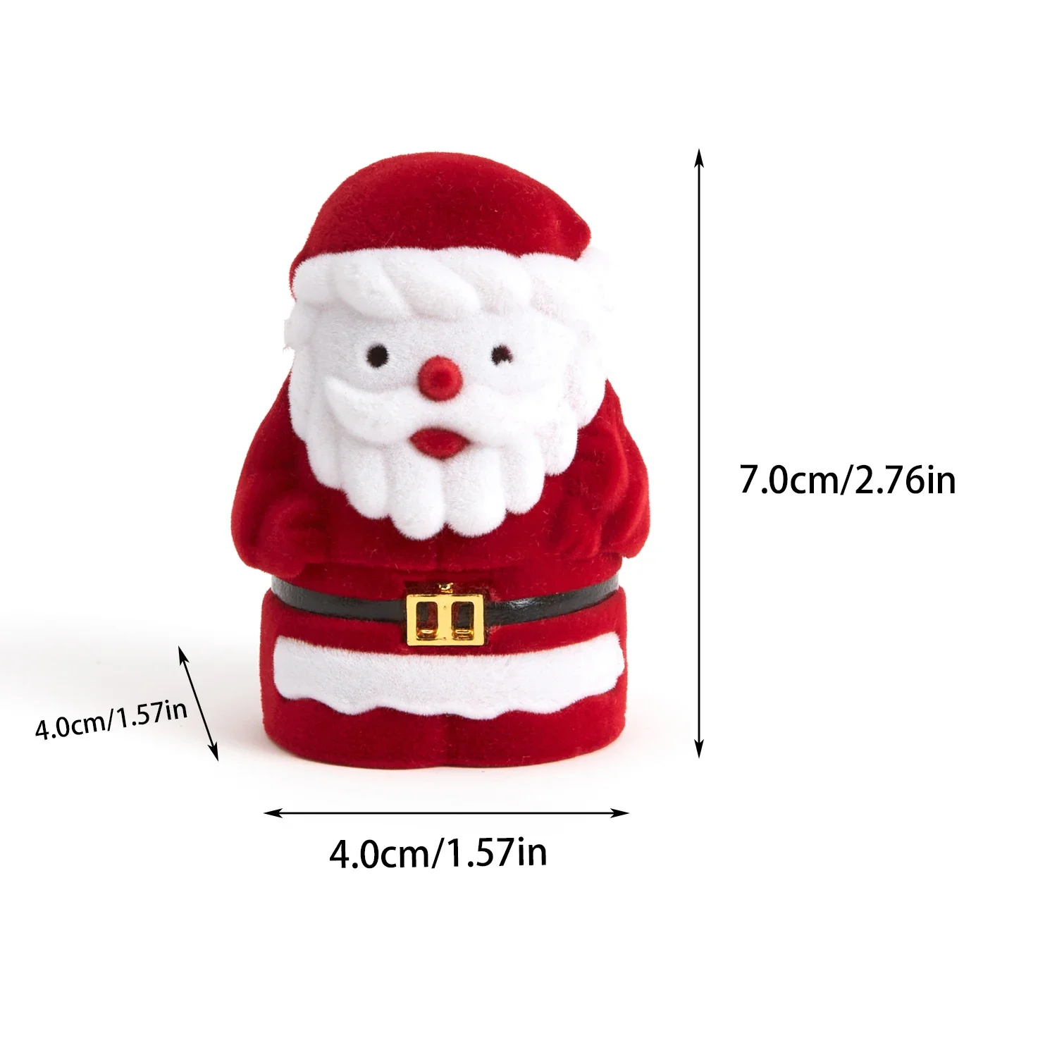 2024 New Santa Claus Jewelry Box Exquisite Flocking Cases Holder Gift Box  for Woman New Years Christmas Gift Box Decorations