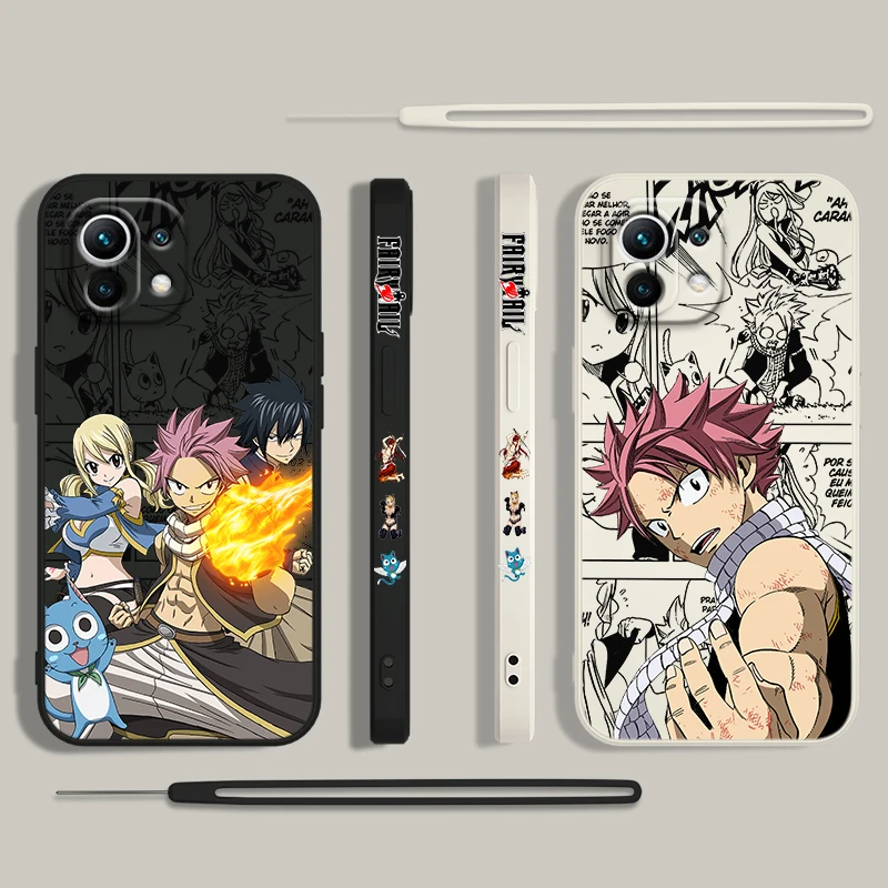 FAIRY TAIL Natsu Phone Case For Xiaomi 14 13 12 11 10 T Pro Ultra Lite 5G Liquid Left Rope 5G Soft Cover