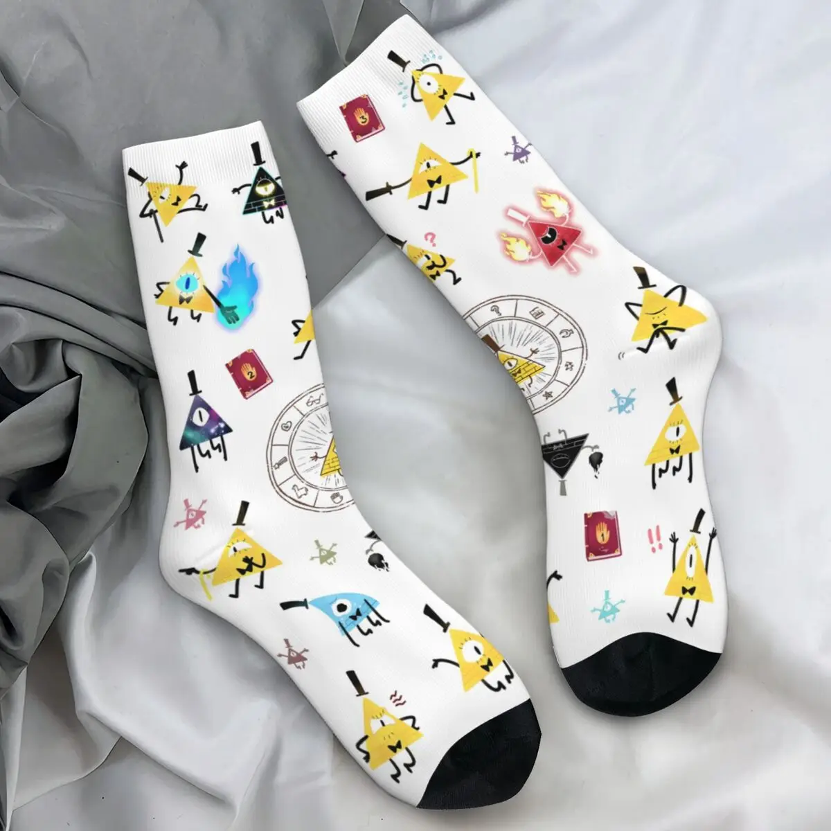 Gravity Falls Bill Cipher Mood Stockings Graphic Trendy Socks Spring Anti Bacterial Socks Adults Men Outdoor Soft Socks