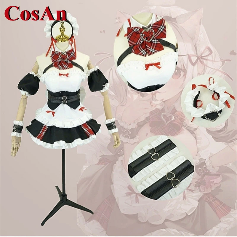 CosAn Anime VTuber Hololive Sakamata Chloe Cosplay Costume Sweet Lovely Maid Outfit Female Activity Party Role Play Clothing