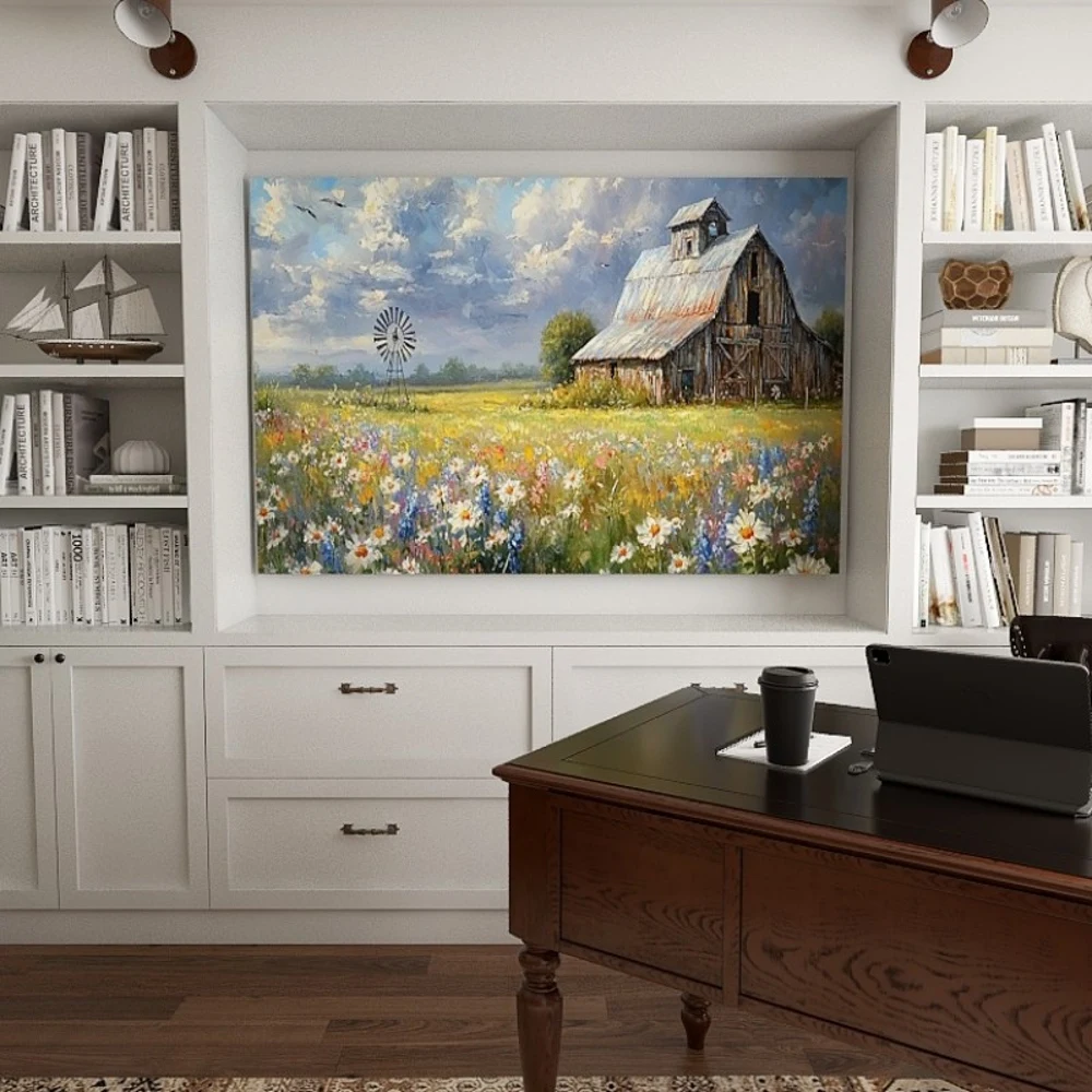 

1.5-Inch Thick Pine Solid Wood Frame, Canvas Wall Art, Birthday Gift Art Wall Painting, Bedroom, Office, Living Room