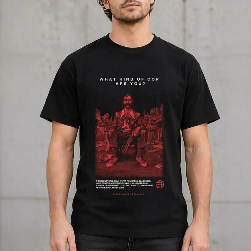 Disco Elysium Unisex T-Shirt Harry Dubois,Kim Kitsuragi Psyche Skill Fan Art Graphic Tee, Short sleeve Tops Gift for RPG Gamers