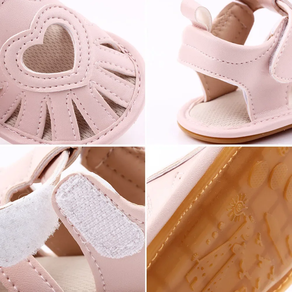 Baby girl sandals summer new fashion love non-slip soft sole bag head baby princess shoes 2385