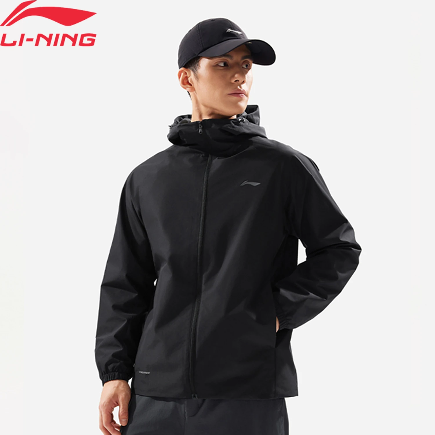 

Мужская спортивная ветровка Li-Ning для тренировок, водонепроницаемая, из полиэстера, классического кроя, с капюшоном, AFDW079