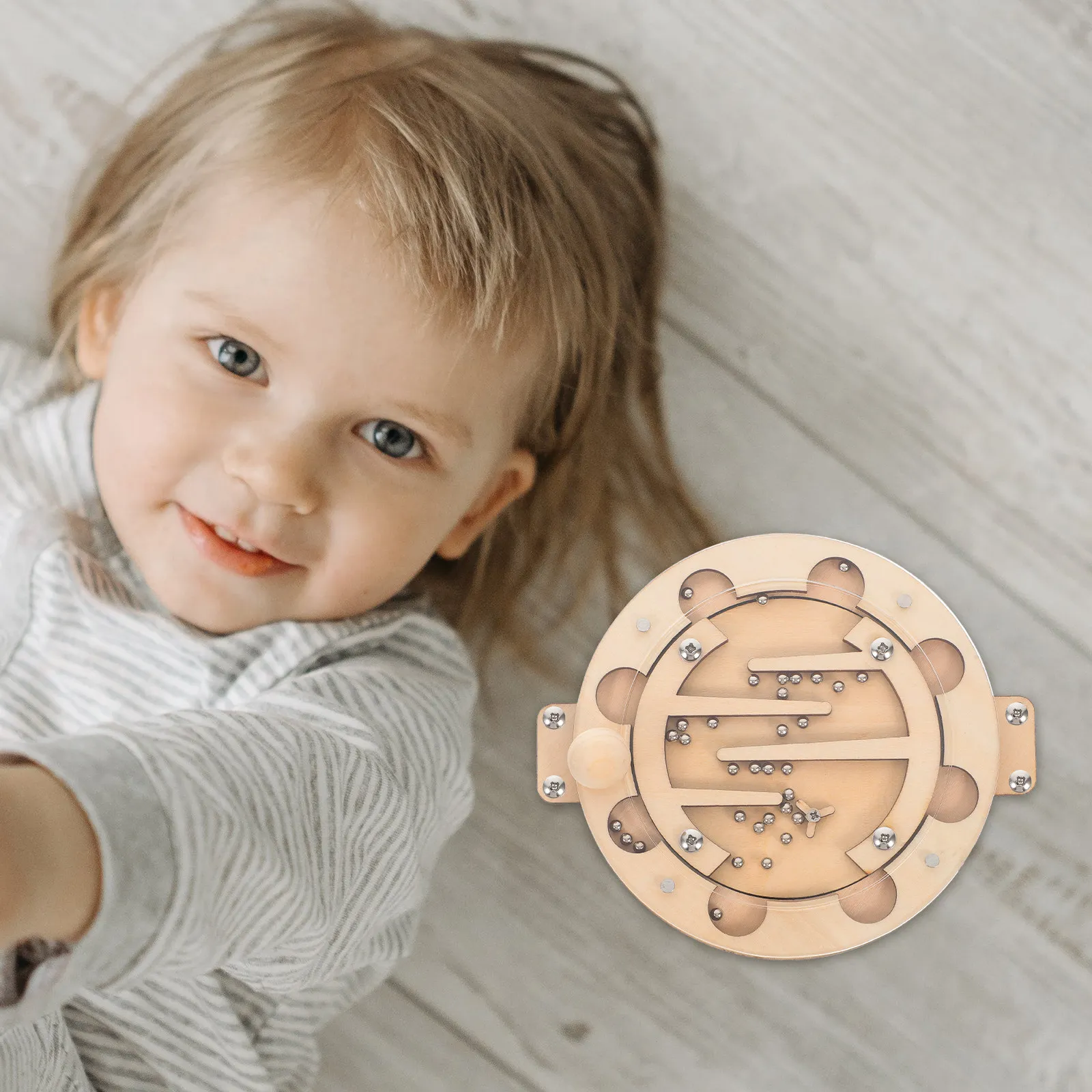 

Round Wooden Maze Busy Board Marble Balls Board Early Education Cognitive Skill Training Sensory Learning Activity