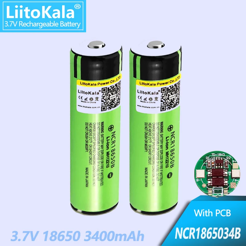 New Original Liitokala  18650 3400mAh battery NCR18650B rechargeable battery